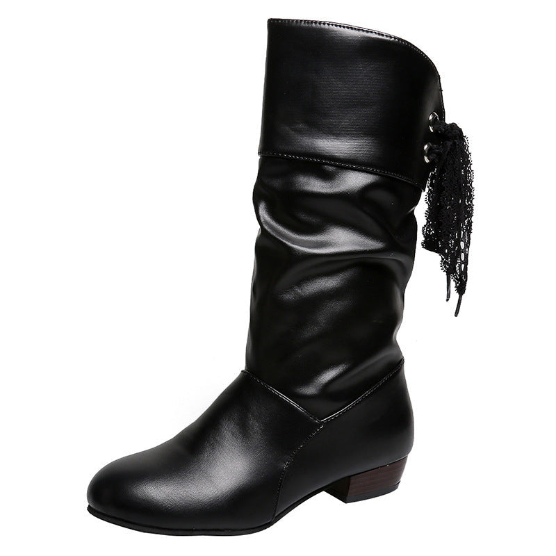 Bottes Mi-Mollet à Talon Bas avec Bride Arrière – Élégance et Confort
