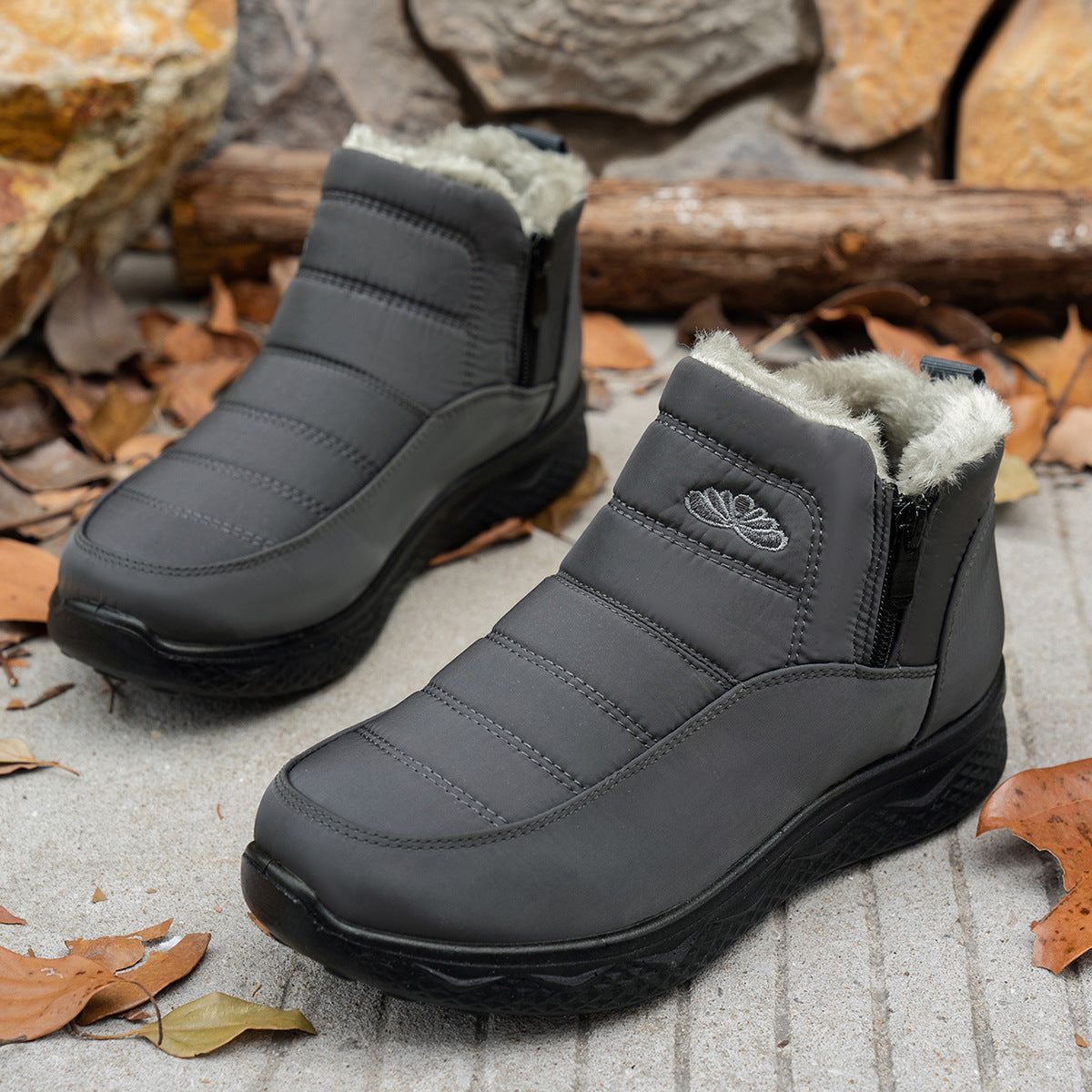 Bottines élégantes et chaudes avec semelle antidérapante pour femmes