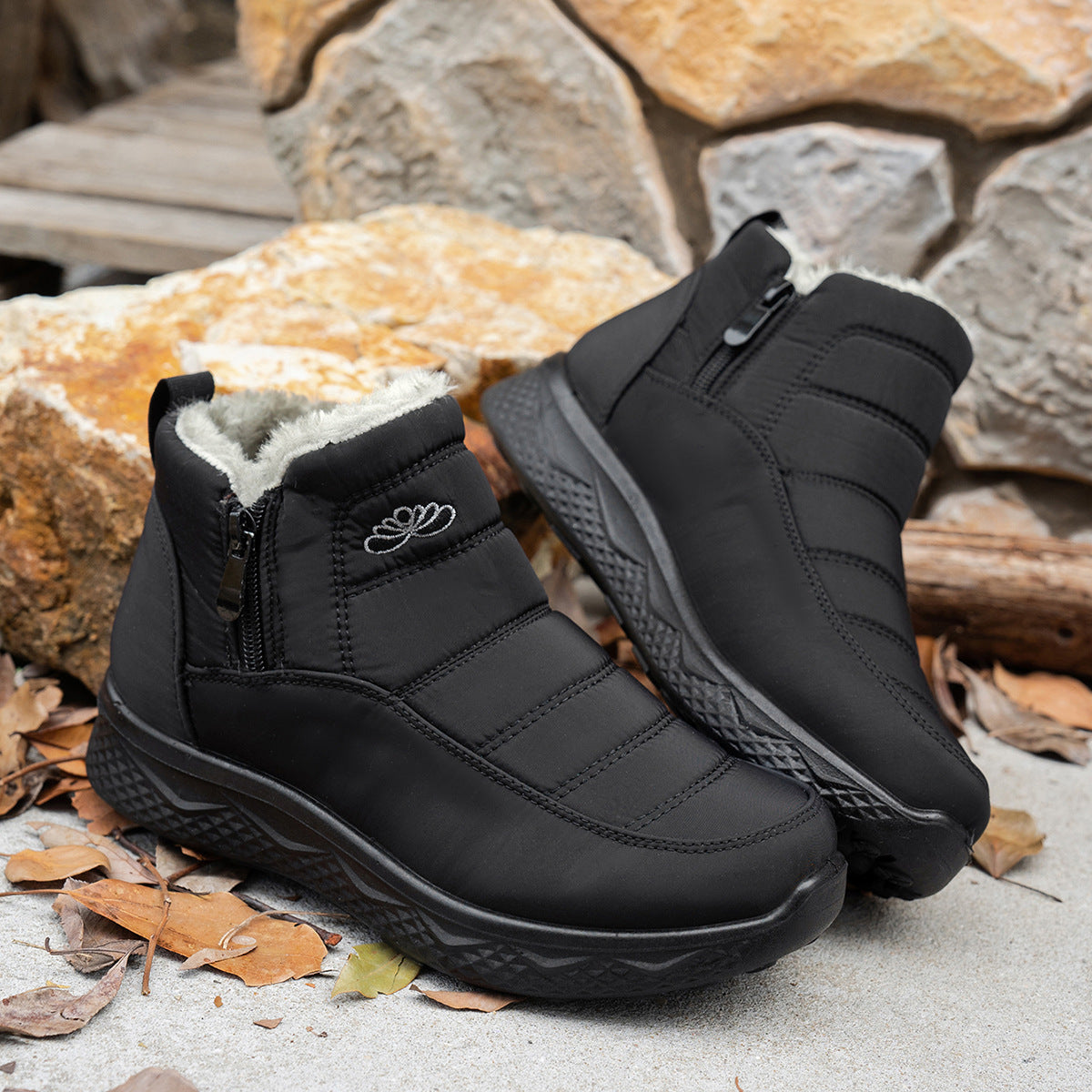 Bottines élégantes et chaudes avec semelle antidérapante pour femmes
