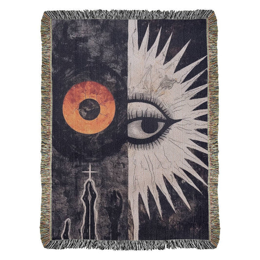Black Jacquard Throw Blanket Gothic Home Textile